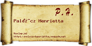 Palócz Henrietta névjegykártya